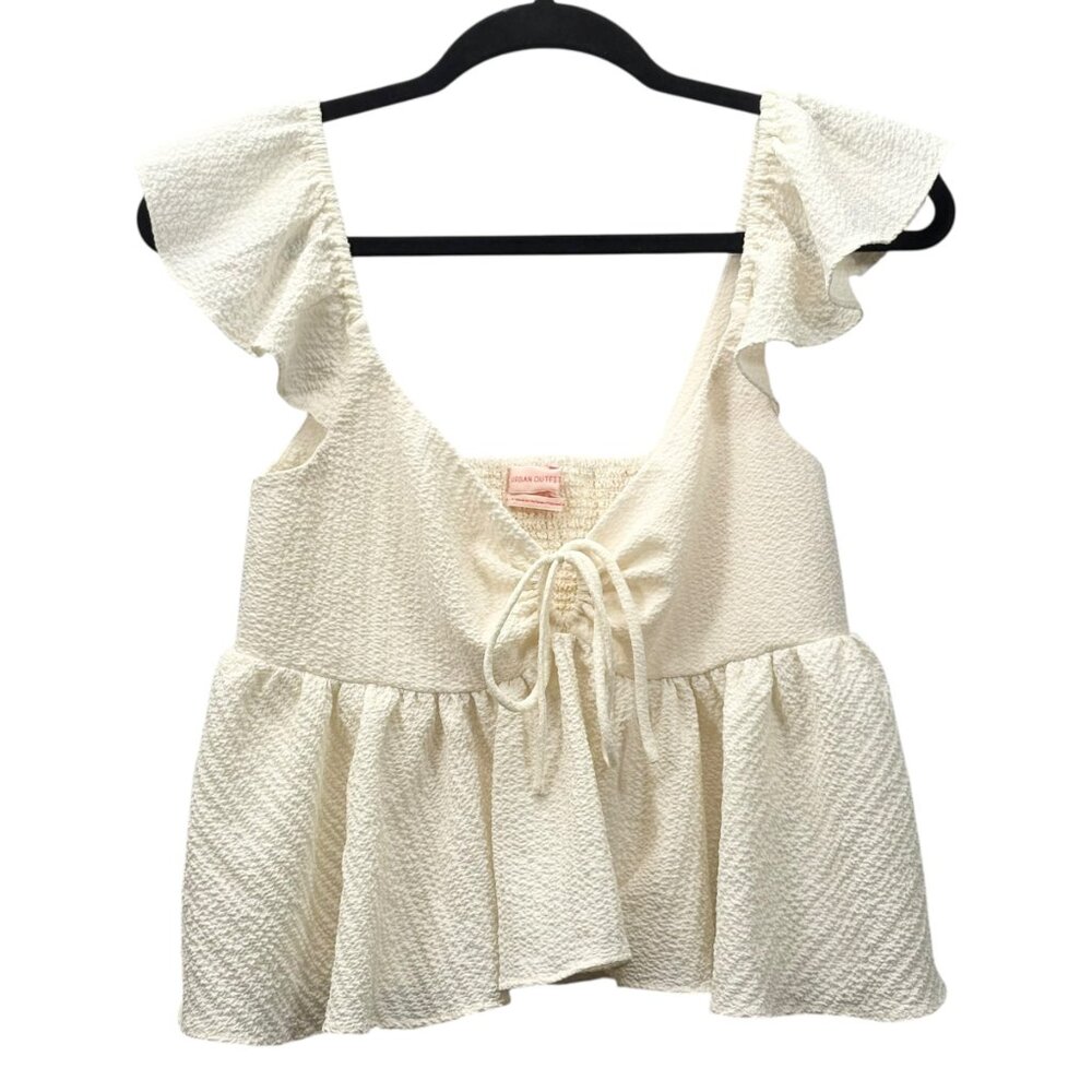 Urban Outfitters Small Flowy Blouse with Tie Front